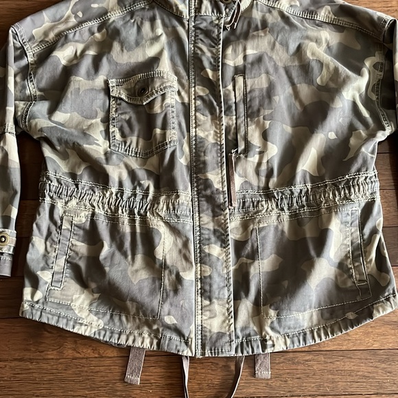 Olive Green Camo Military Cotton Anorak Jacket Coat - Picture 5 of 15
